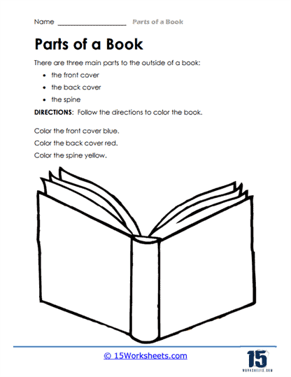 Parts of a book worksheets