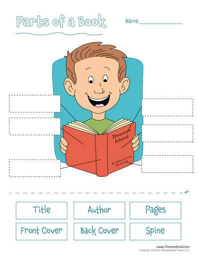 Free printable parts of a book worksheet for kids â tims printables