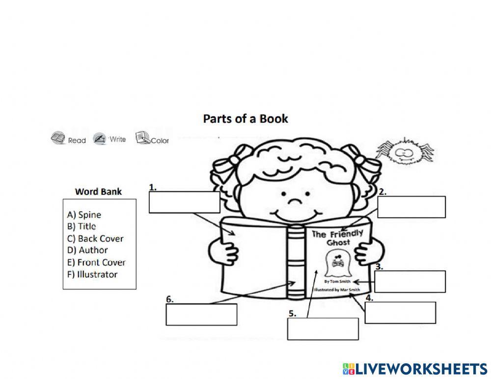 Parts of a book online pdf worksheet live worksheets