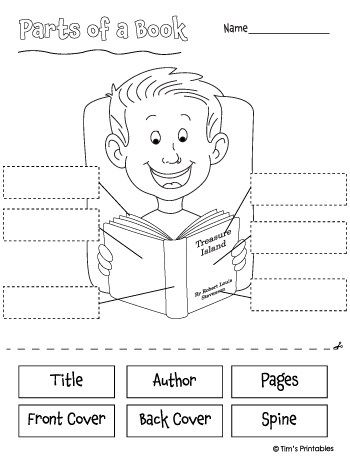 Parts of a book worksheet â tims printables parts of a book school library lessons library skills