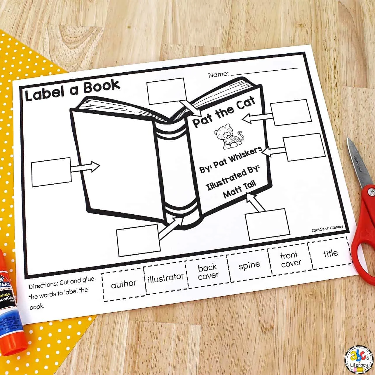 Parts of a book poster worksheet free printables