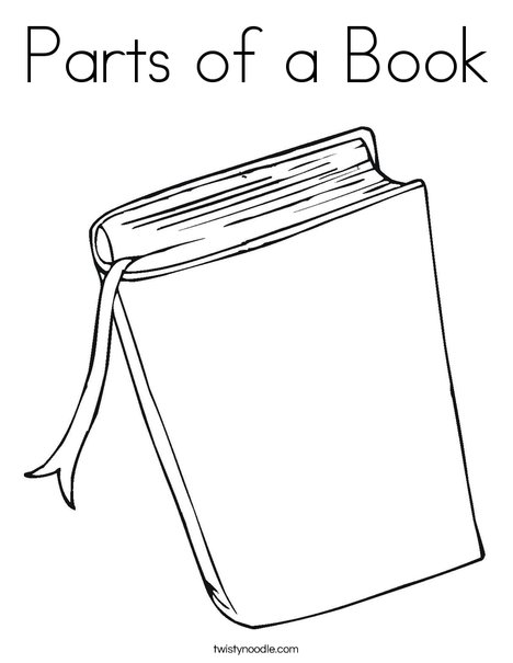 Parts of a book coloring page