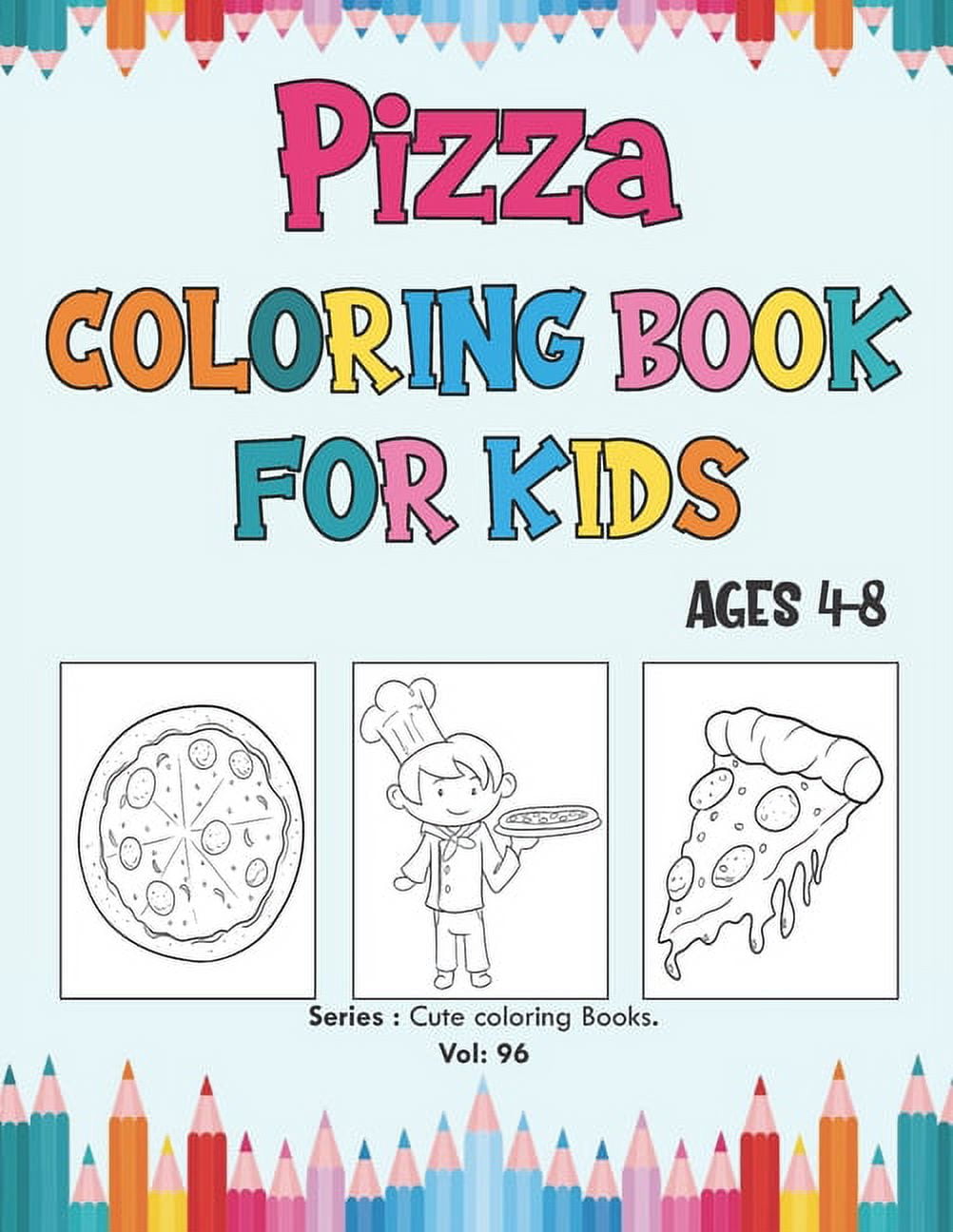 Cute coloring books pizza coloring book for kids ages