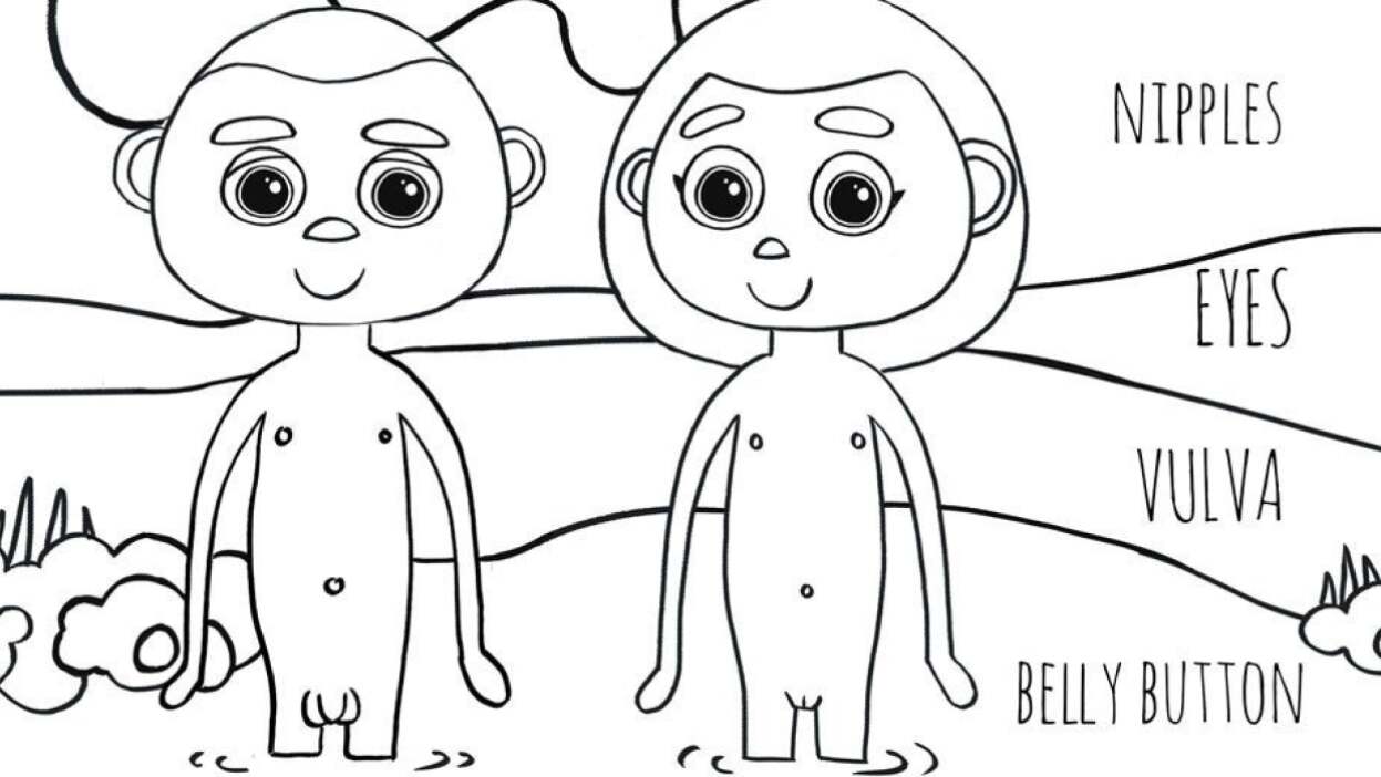 This free coloring book helps kids learn the correct names of their body parts