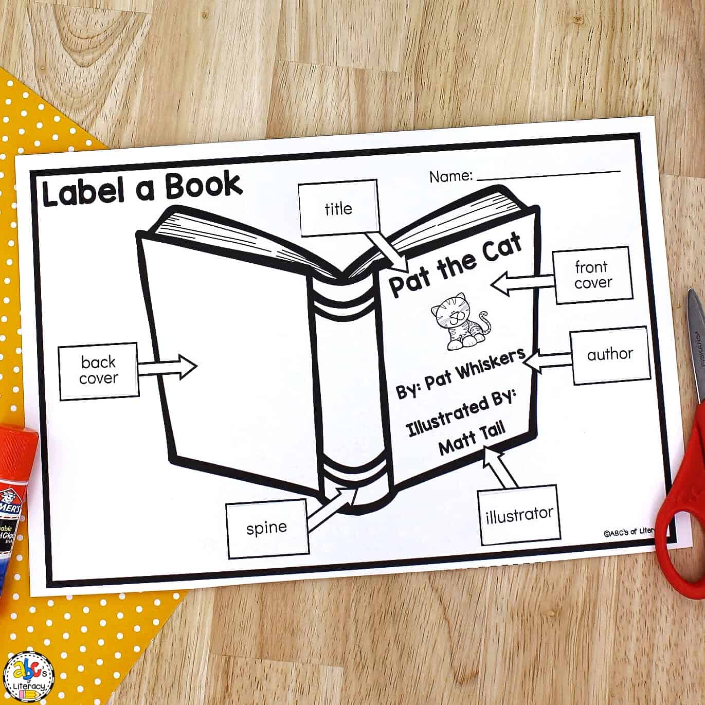 Parts of a book poster worksheet free printables