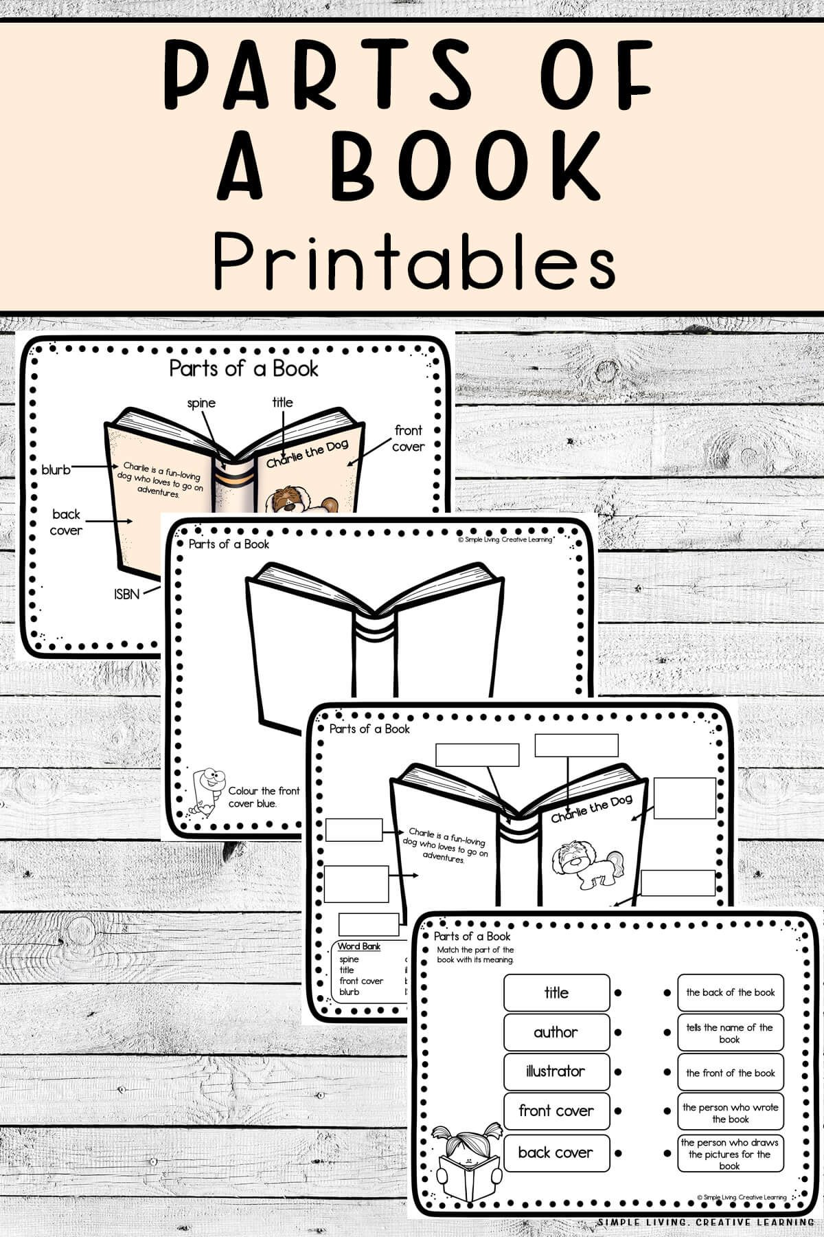 Parts of a book printables