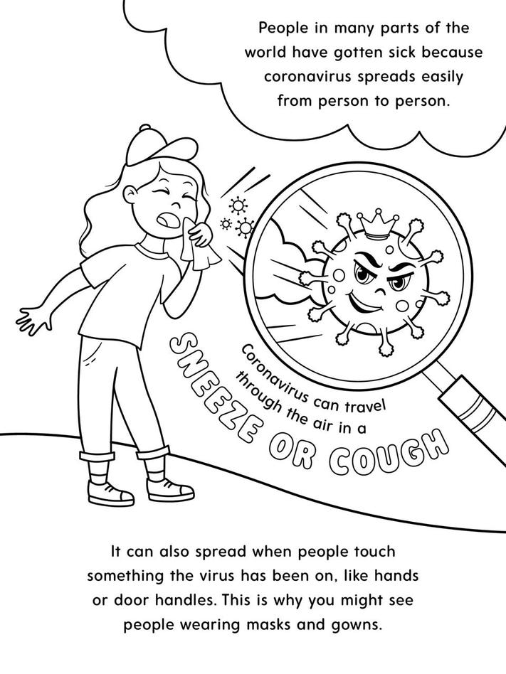 There is a coronavirus coloring book designed to help children cope with the pandemic