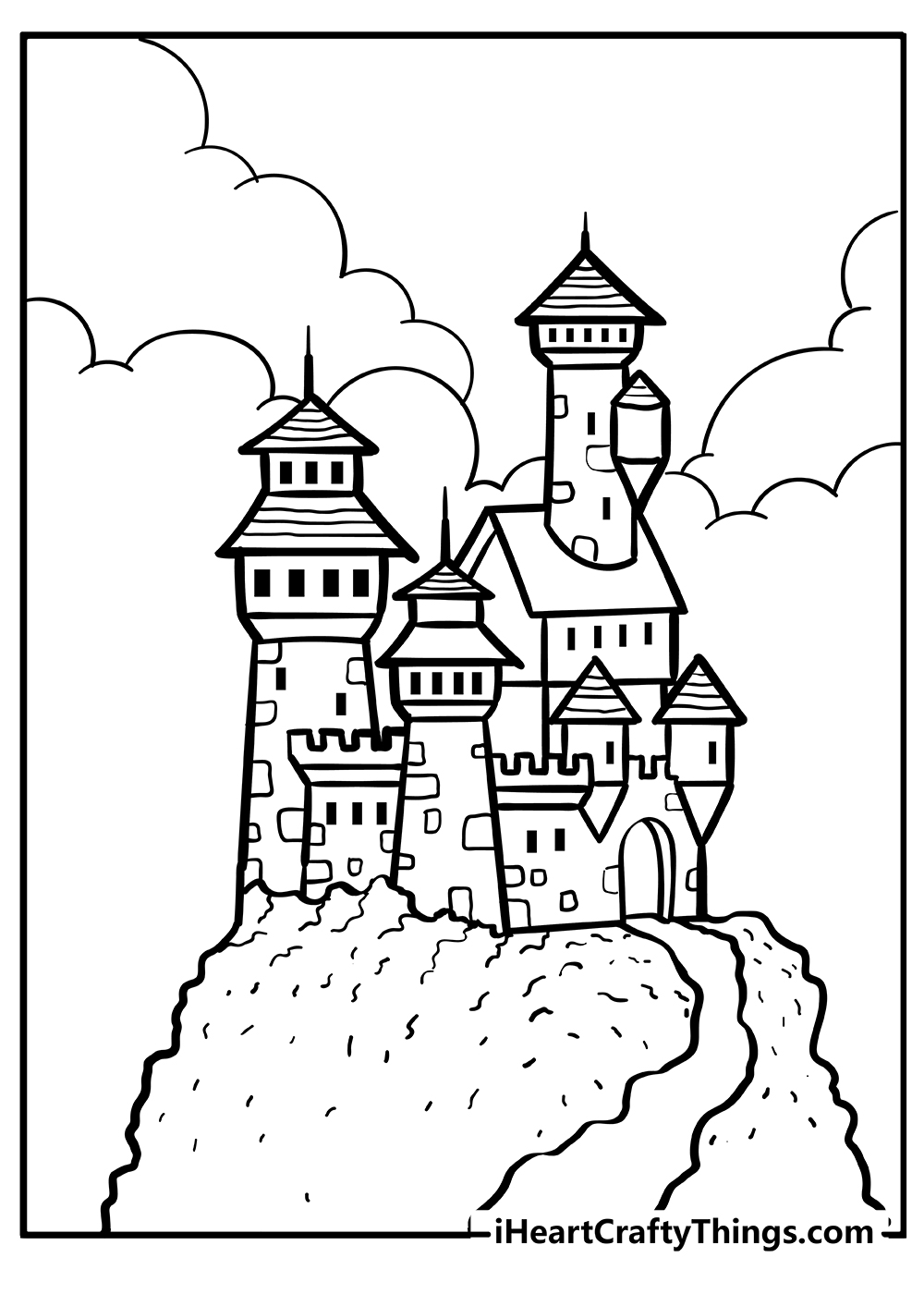 Castle coloring pages free printables