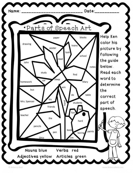 Free coloring pages reading and language arts style â