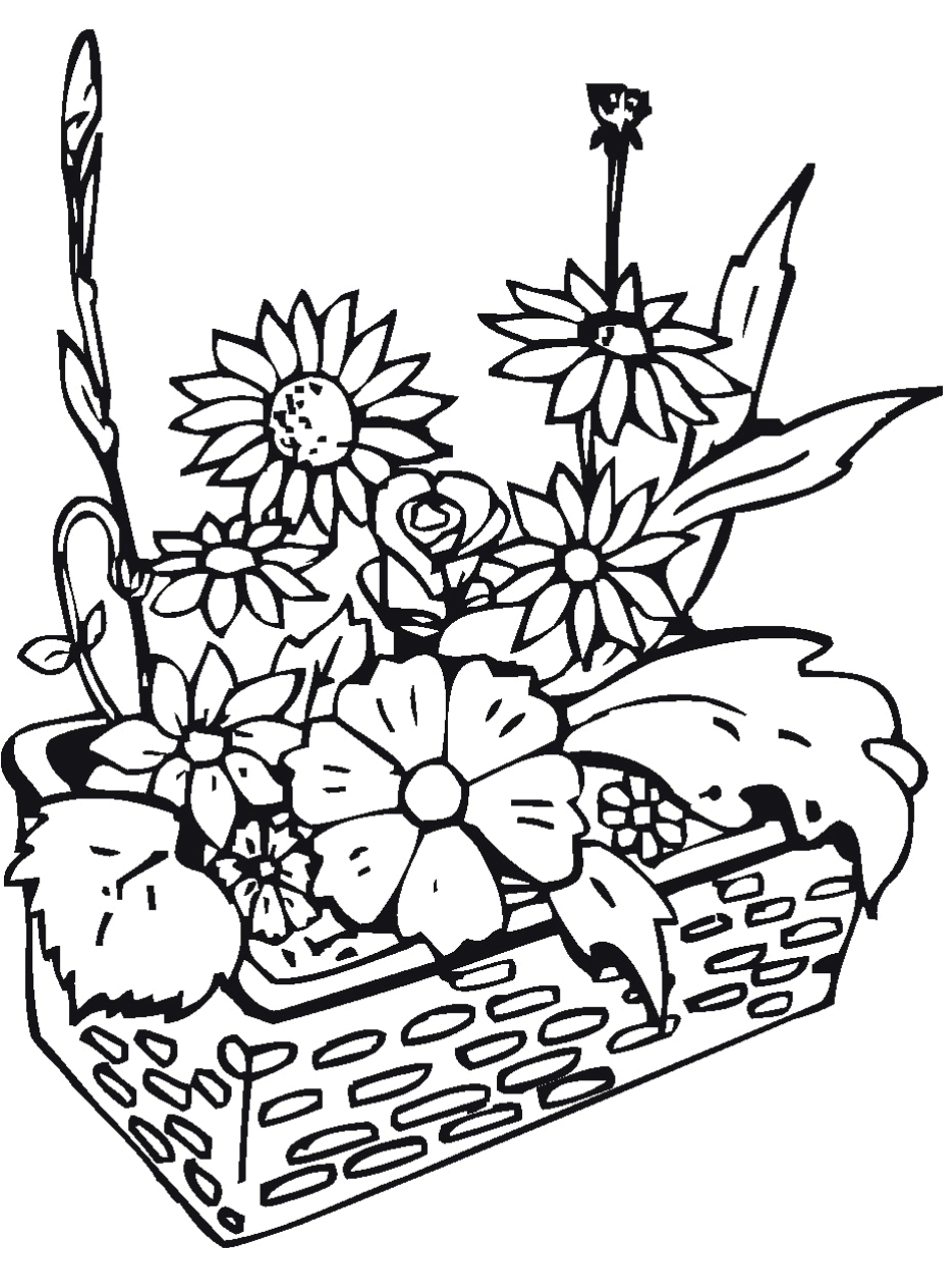 Plants and flowers coloring pages