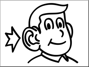 Clip art basic words ear coloring page i