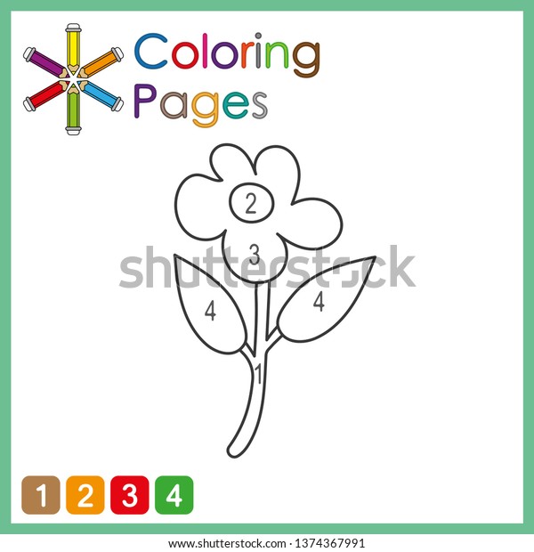 Coloring page kids color parts object stock vector royalty free