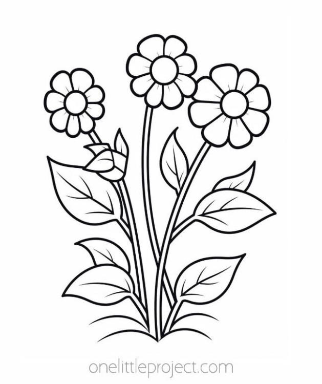 Flower coloring pages free printable flower coloring sheets