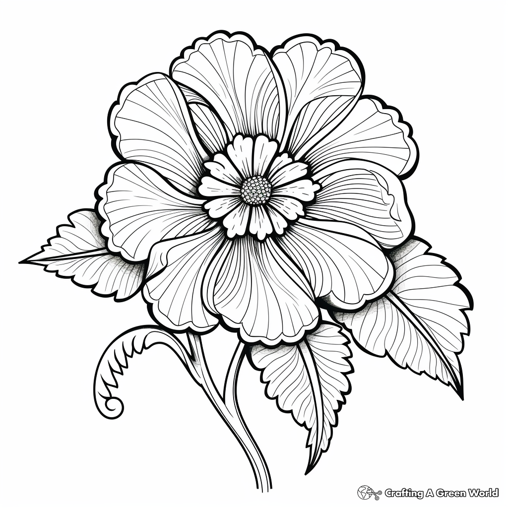 Parts of a flower coloring pages