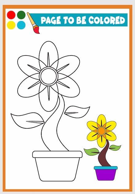 Premium vector coloring book for kids beautiful flower