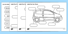 Car parts word search parts of a car words teacher made