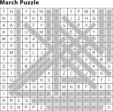Word search puzzle answers education world