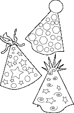 Party hats coloring page
