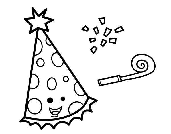 Party hat coloring page