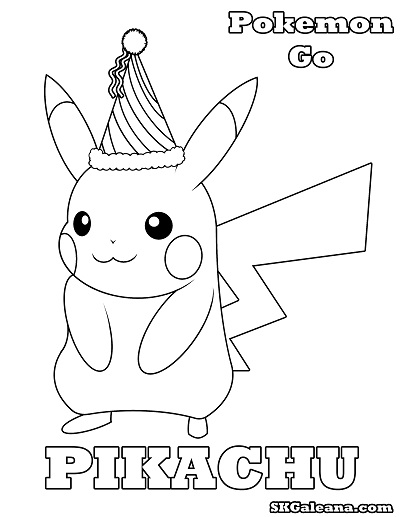 Free pikachu party hat printable coloring page â