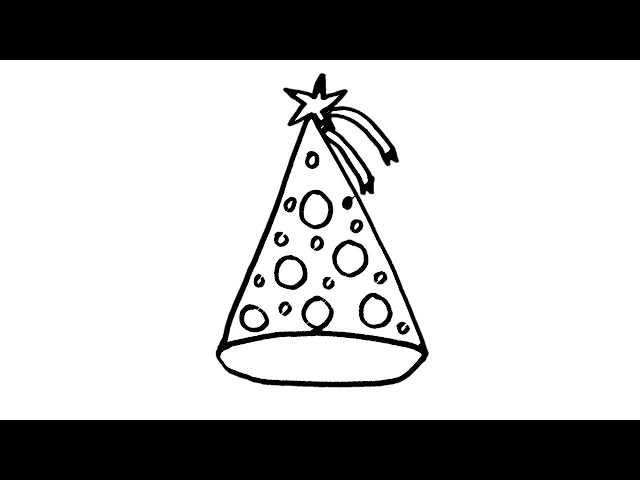 How to draw a party hat for kids easy