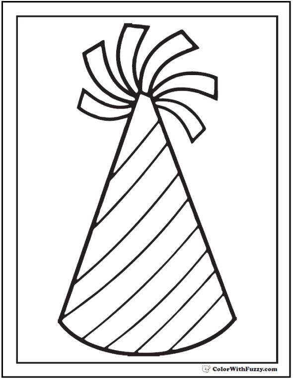 Birthday coloring pages â printable and digital coloring pages birthday coloring pages birthday hat happy birthday coloring pages