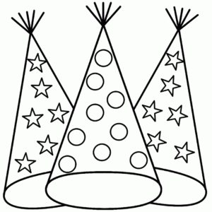 Happy new year hat coloring pages printable for free download