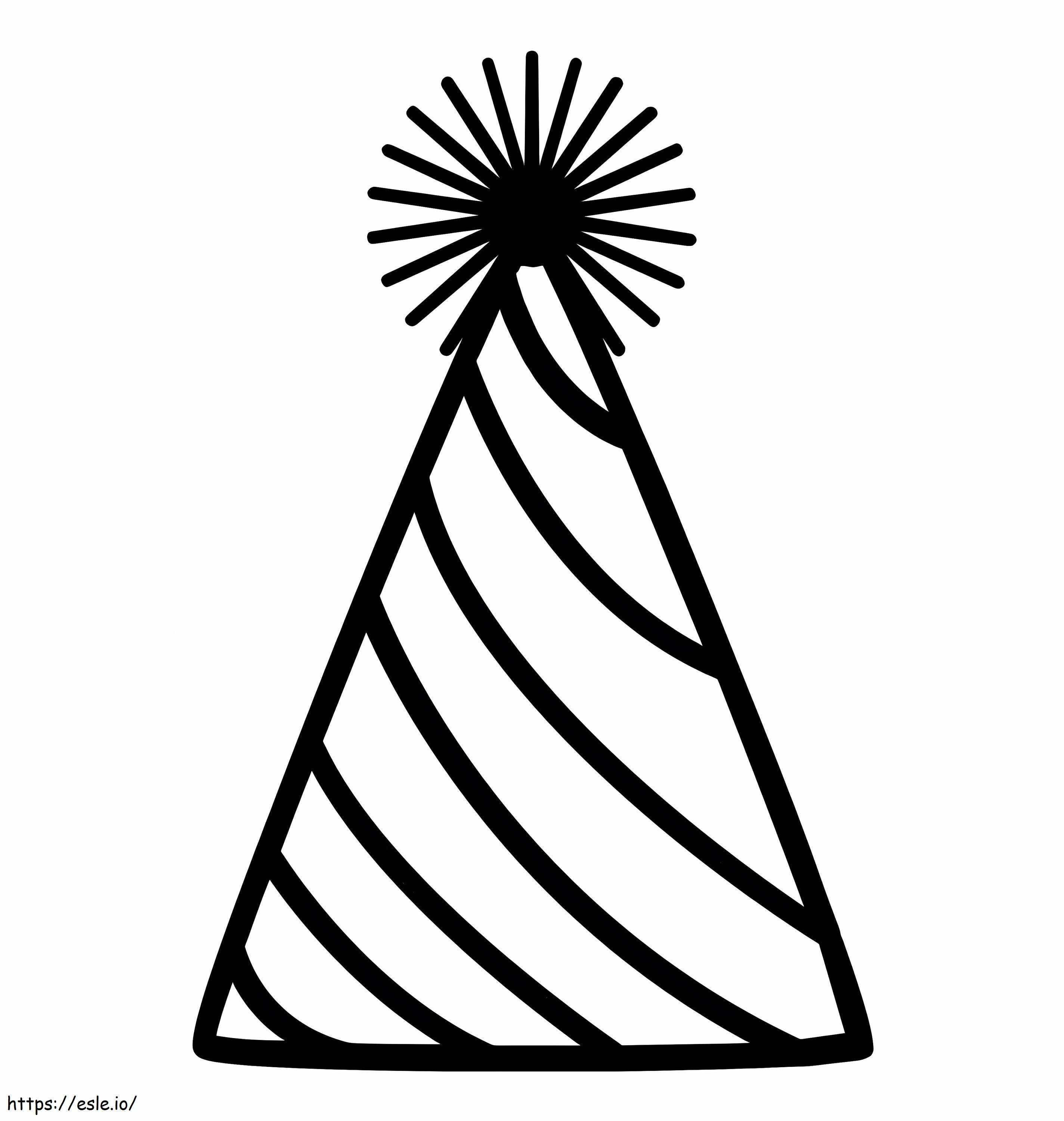 Birthday hat coloring page