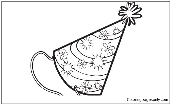 Party hat coloring page