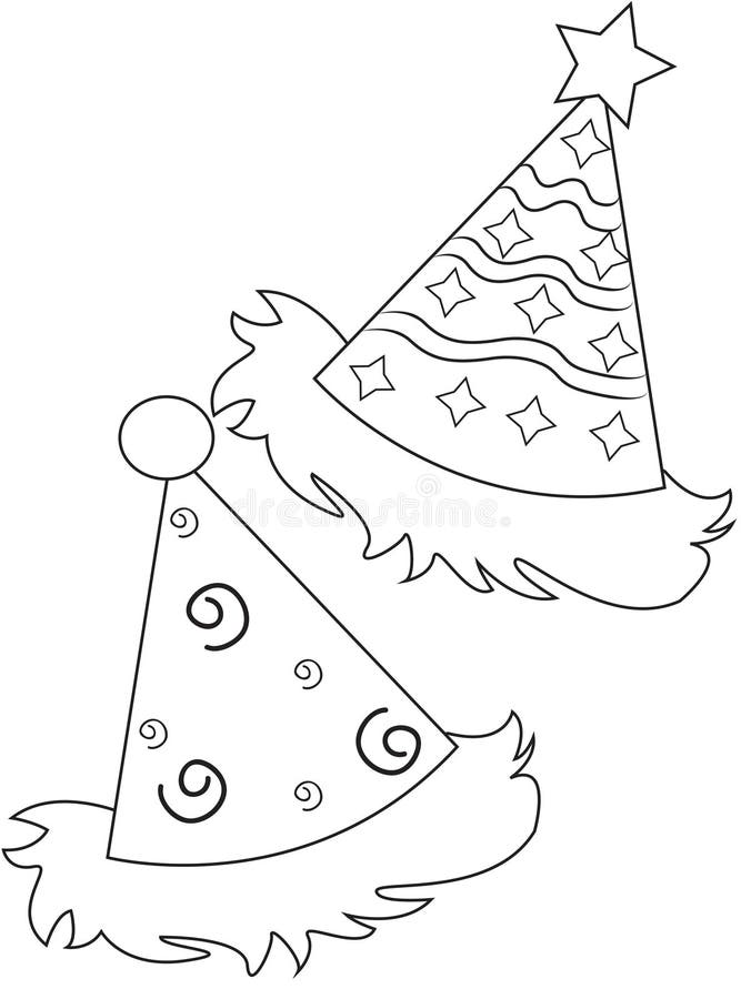 Party hats coloring page stock illustration illustration of cute