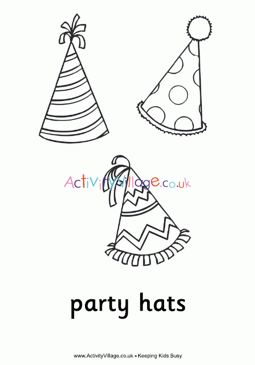 Party hats louring page