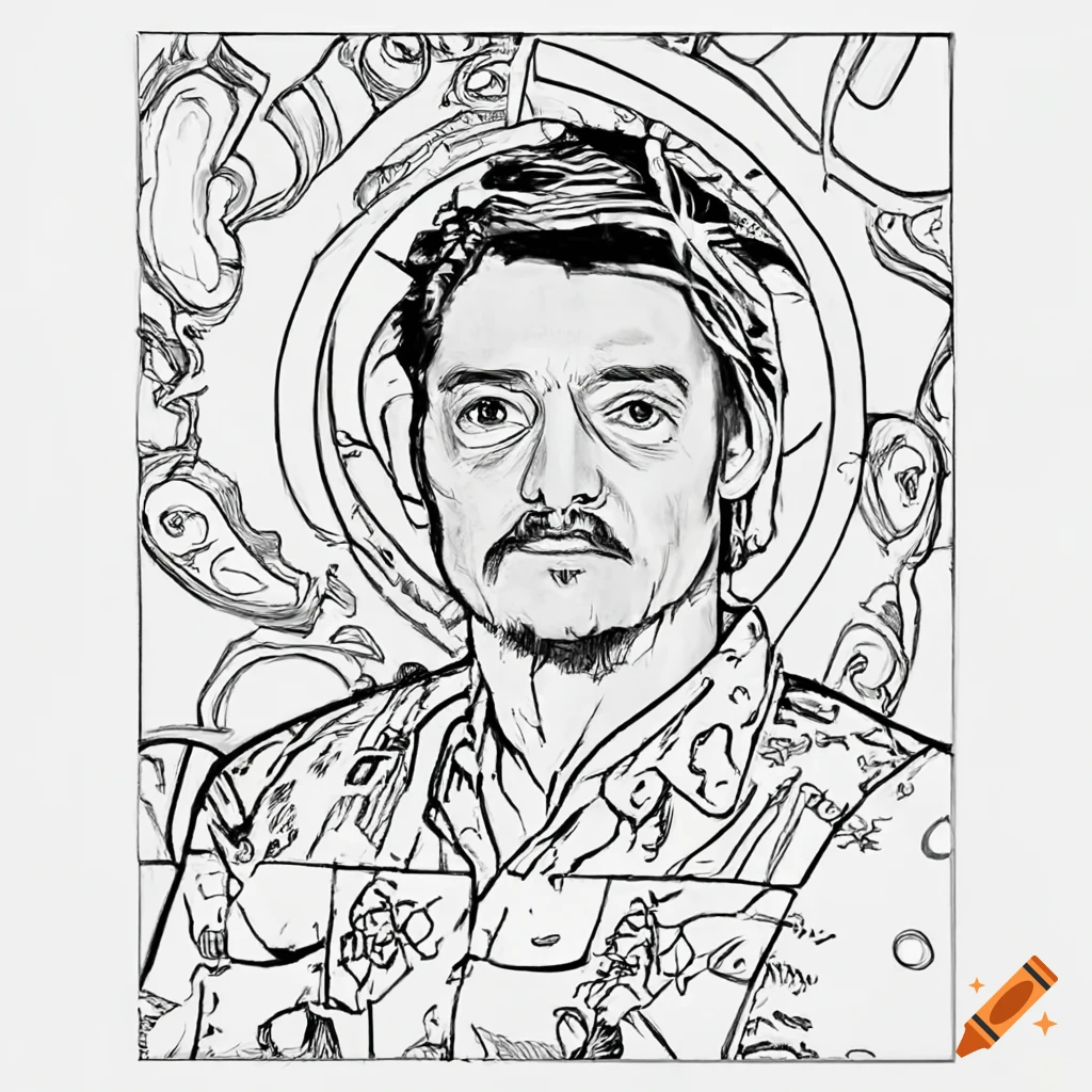 Pedro pascal coloring sheet for kids on