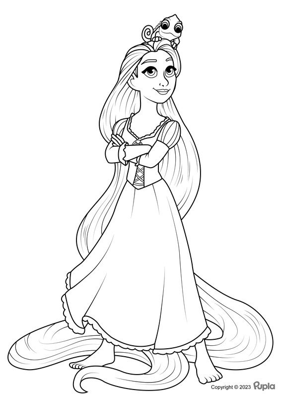 Ðï rapunzel with pascal on her head