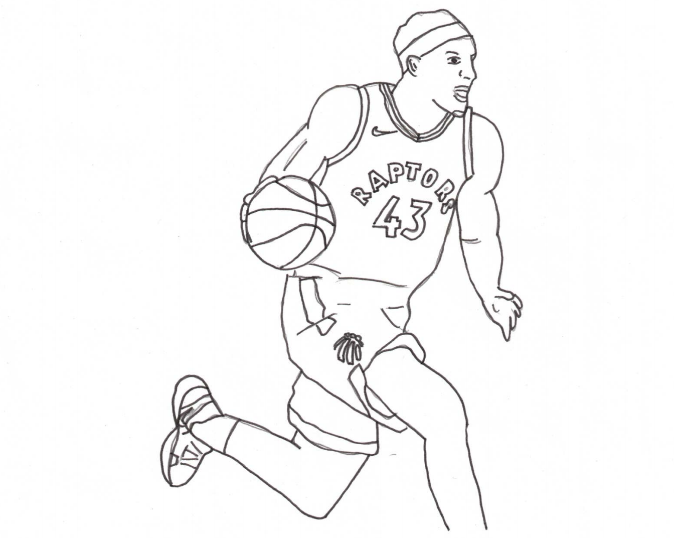 Pascal siakam coloring sheet â sports gear of the year