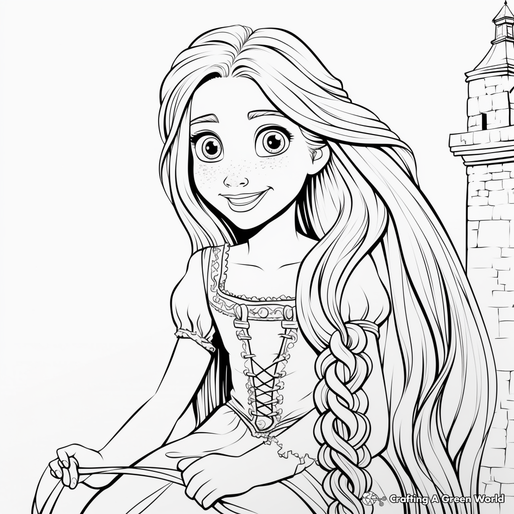 Rapunzel coloring pages