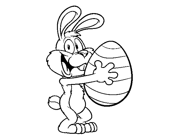 The easter bunny coloring page