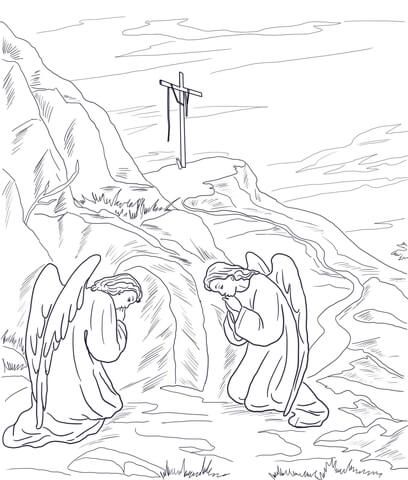 Empty tomb coloring page from jesus resurrection category select from printable crafts of cartoonâ sunday school coloring pages coloring pages empty tomb