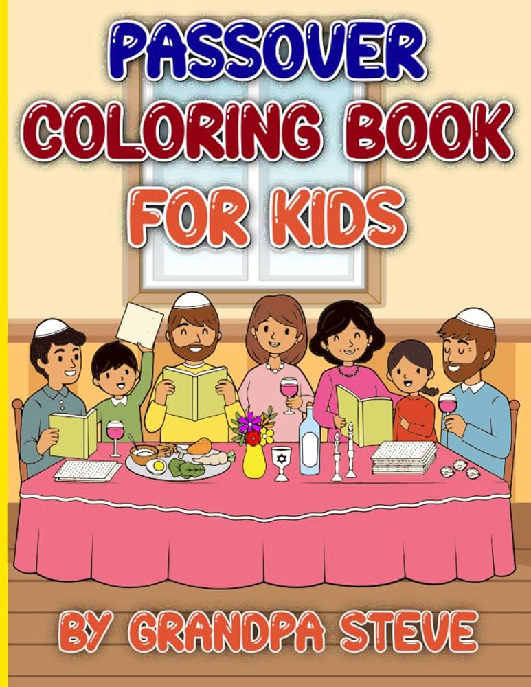 Passover coloring book for kids jewish passover coloring book passover activity book for kids easy to follow amazing colored pictures and the same to be filled by the kids large size