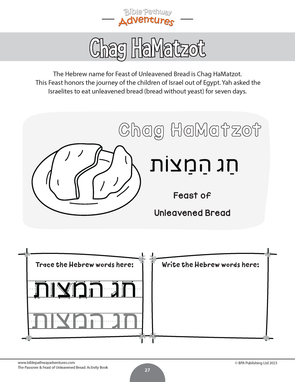 The passover and feast of unleavened bread activity book