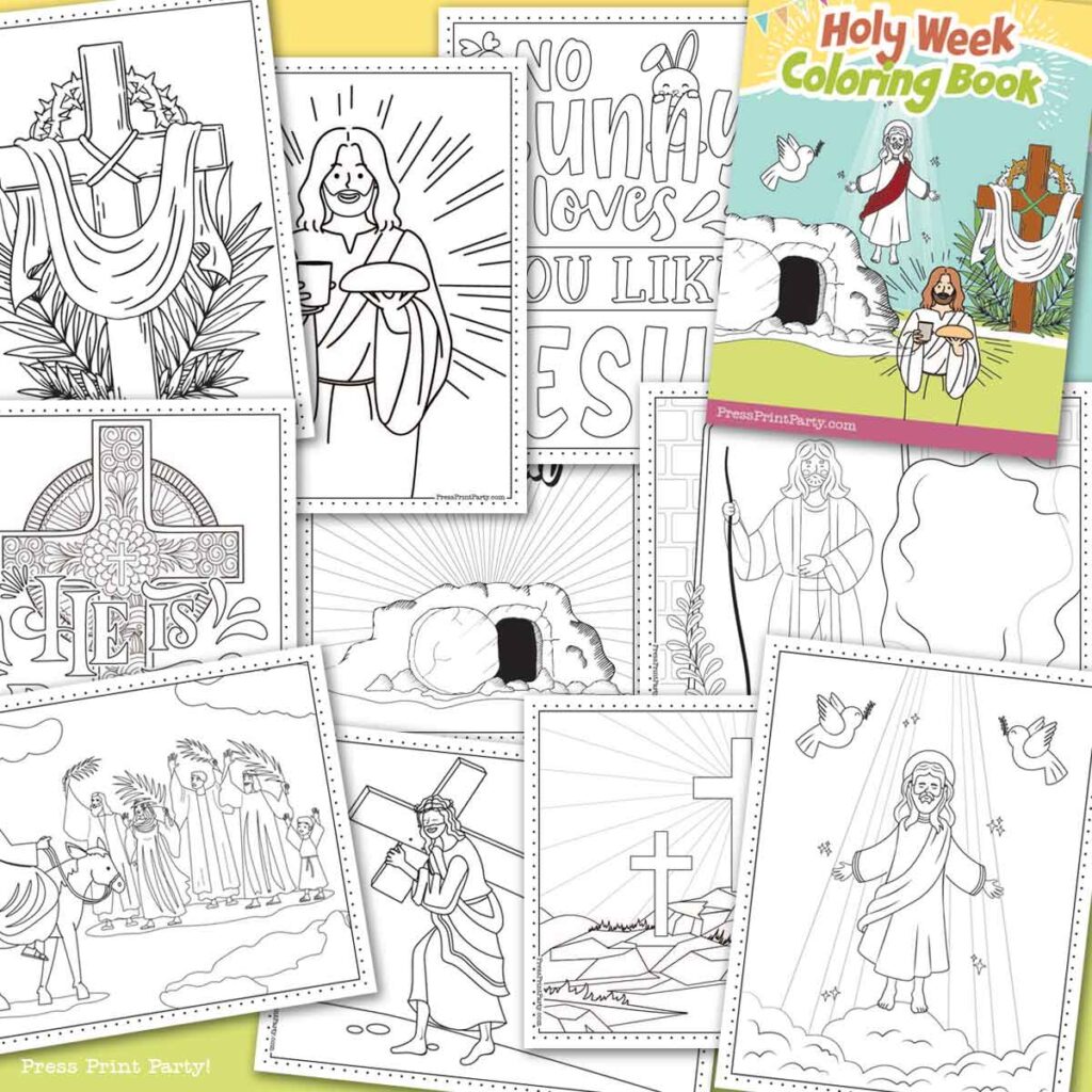 Free religious coloring pages for easter holy week