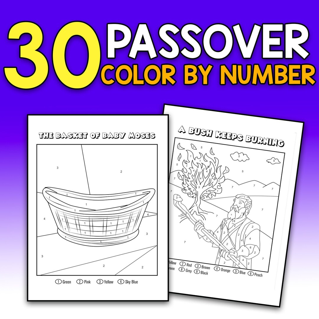 Best value pesach printable color by number coloring sheets passover activity book passover gifts children plagues sedar pdf