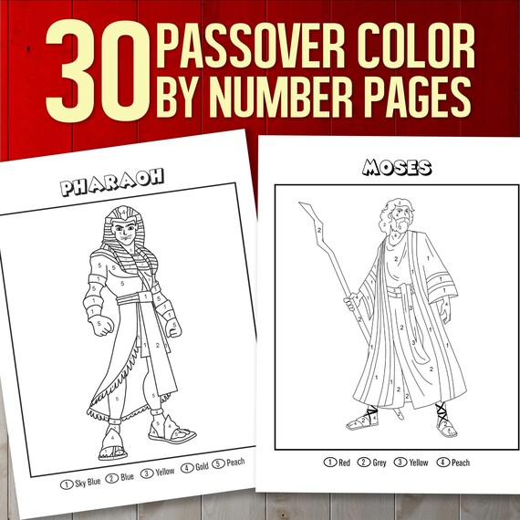 Best value color by number coloring book for passover instant download jewish holiday activity perfect pesach gift fun pesach activity