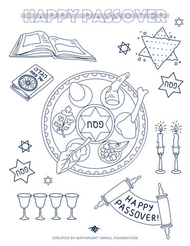 Passover coloring pages by birthright israel foundation