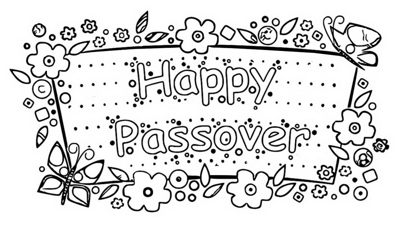 Coloring page passover happy passover