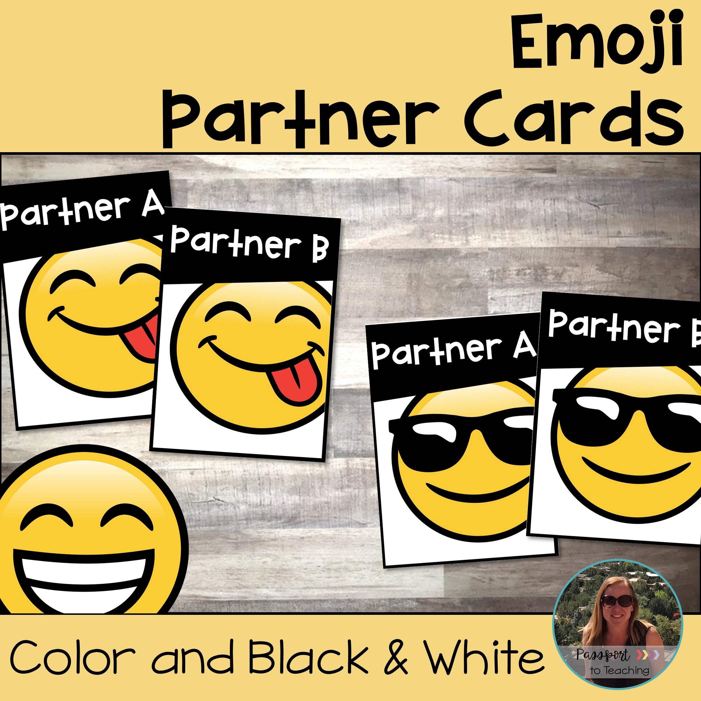 Emoji partner pairing cards made by teachers