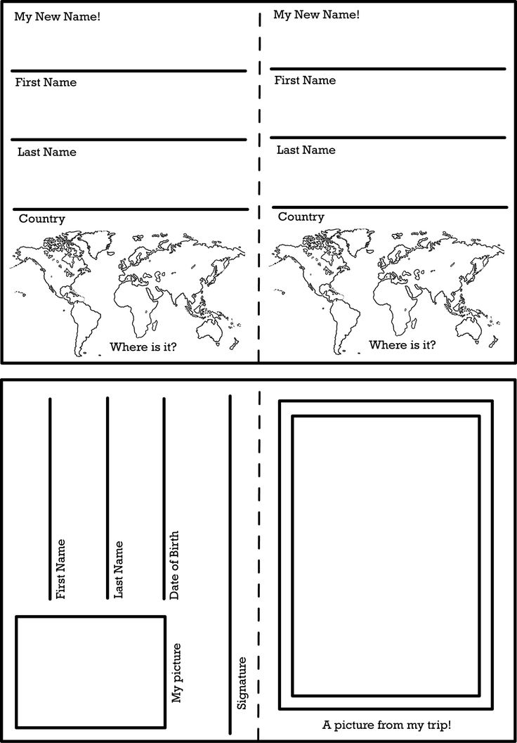 Passport coloring pages