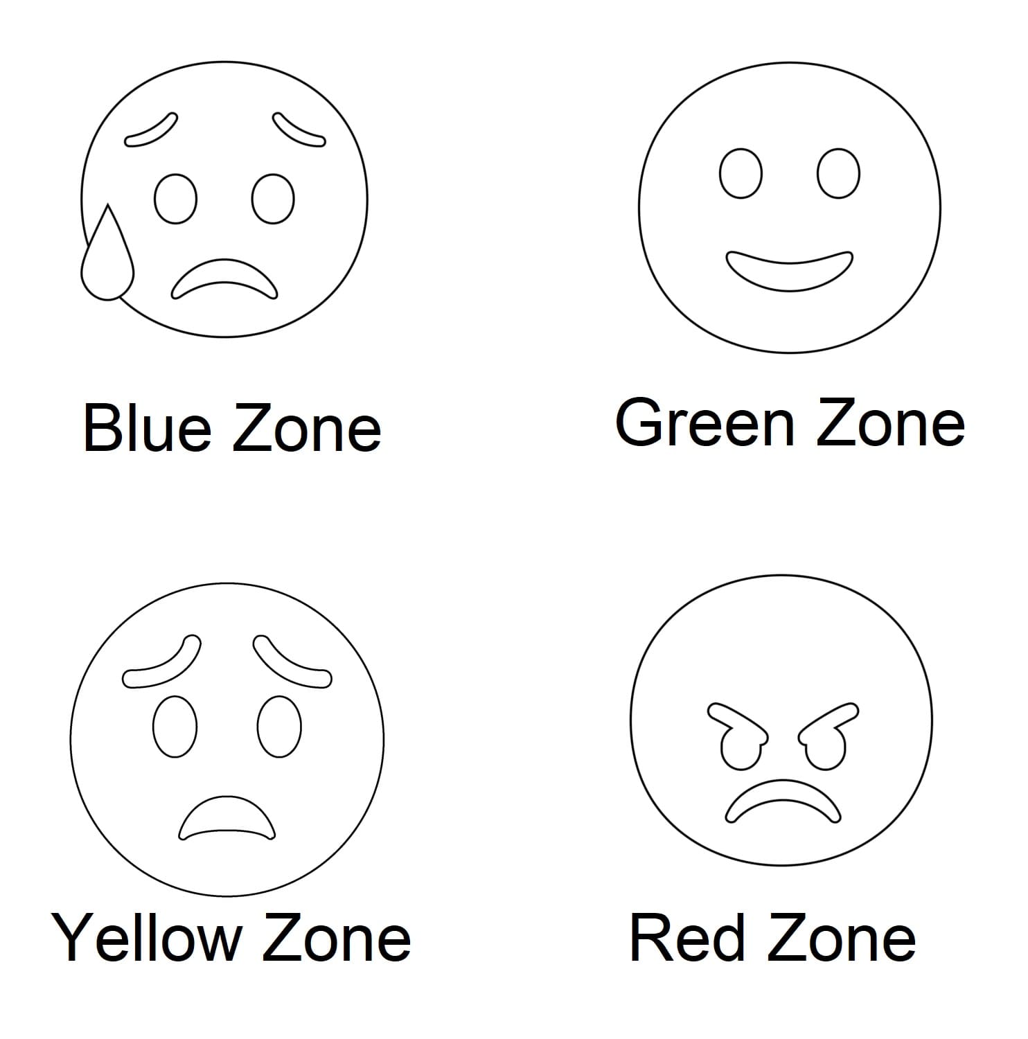 Zones of regulation emoji coloring page