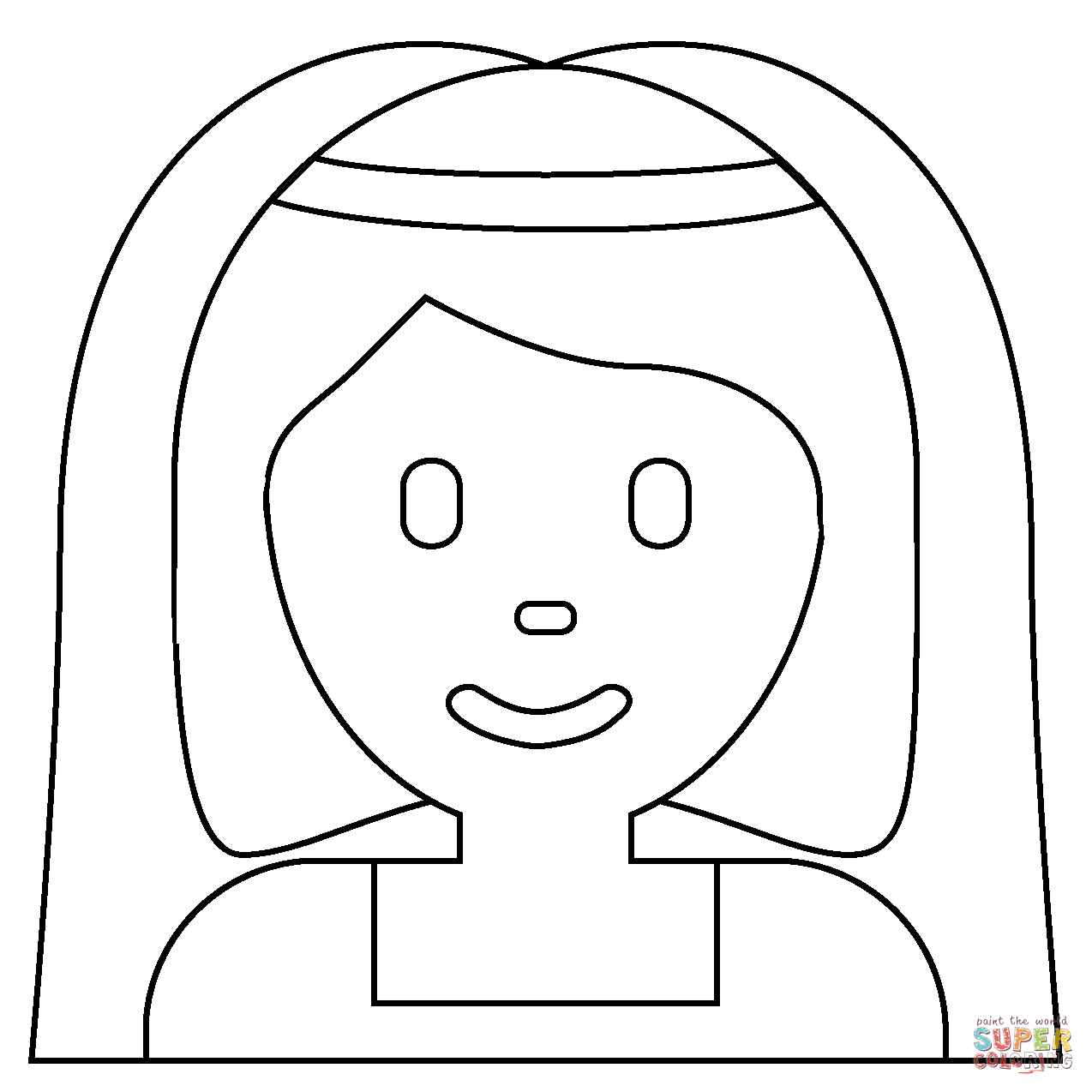 Person with veil emoji coloring page free printable coloring pages