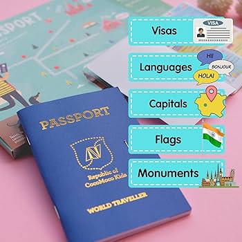 Buy cocomoco kids play passport for kids geography educational toy activity kit with reusable stickers and world map for kids return gift for kids ages