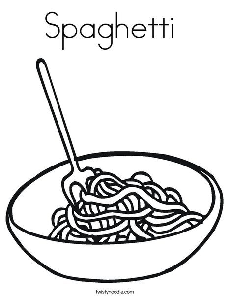 Spaghetti coloring page